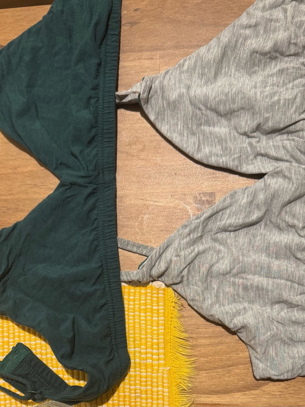Wireless Bralette - Dark Green and Heather Gray